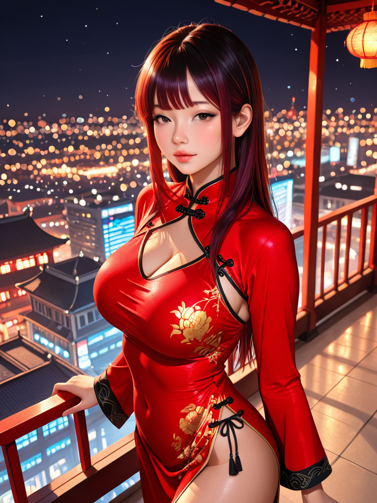 チャイナドレス・夜景