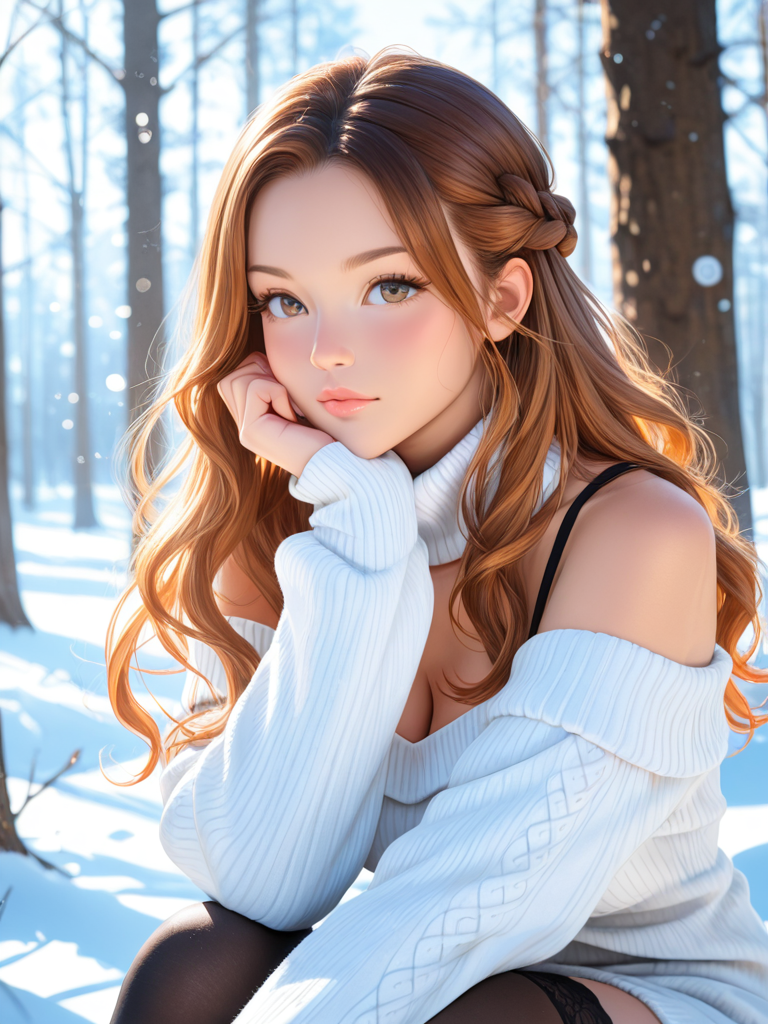 オーバーサイズニット・雪景色
